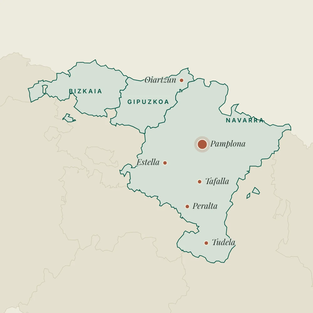 Mapa de puntos de venta de El Deseo Artesano en Navarra, Gipuzkoa y Bizkaia